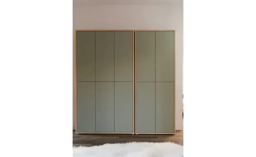 Mehrzweckschrank Bolognano | Asteiche (Nachbildung), Salbeigrün