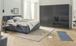 meinBett Polsterbettgestell Veifa | Blau, 180 cm
