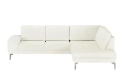 meinSofa Ecksofa aus Leder Dana | Weiß, rechts