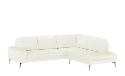 meinSofa Ecksofa aus Leder Dana | Weiß, rechts