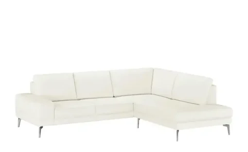 meinSofa Ecksofa aus Leder Dana | Weiß, rechts