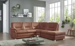 meinSofa Ecksofa aus Mikrofaser Edda | Rotbraun, rechts