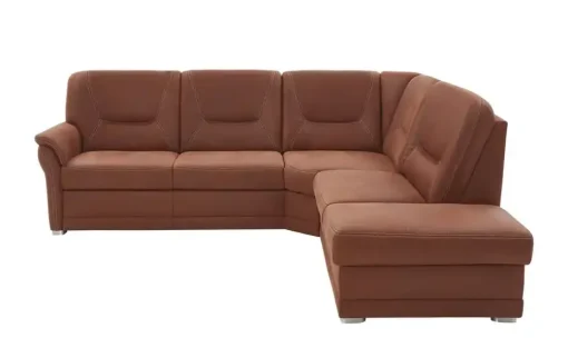 meinSofa Ecksofa aus Mikrofaser Edda | Rotbraun, rechts