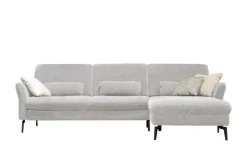 meinSofa Ecksofa Cord DANTE | Silbergrau, rechts