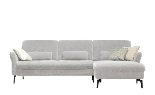 meinSofa Ecksofa Cord DANTE | Silbergrau, rechts
