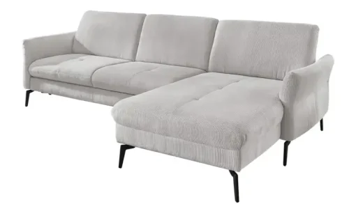 meinSofa Ecksofa Cord DANTE | Silbergrau, rechts