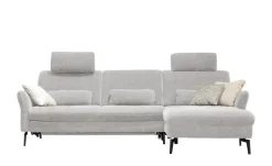 meinSofa Ecksofa Cord DANTE | Silbergrau, rechts