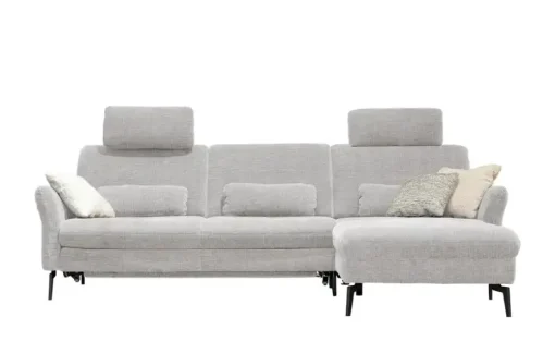 meinSofa Ecksofa Cord DANTE | Silbergrau, rechts