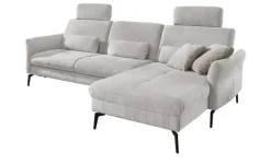 meinSofa Ecksofa Cord DANTE | Silbergrau, rechts