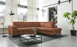 meinSofa Ecksofa Echtleder Linda | Braun, rechts