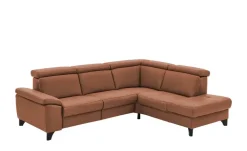 meinSofa Ecksofa Echtleder Linda | Braun, rechts