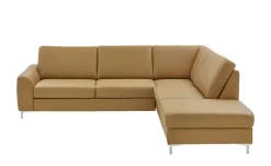 meinSofa Ecksofa mit Sitz und Rückenlehne aus Echtleder Lea | rechts, ohne