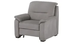 meinSofa Sessel mit ausziehbarem Hocker Vera | Grau