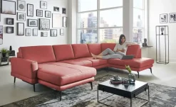 meinSofa Wohnlandschaft aus Mikrofaser Mike | Rot, rechts