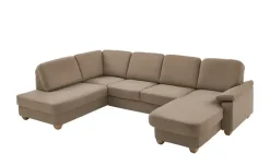 meinSofa Wohnlandschaft  aus Kunstleder Oliver | Braun, links