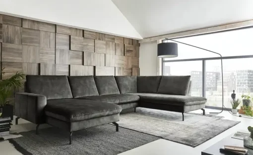 meinSofa Wohnlandschaft aus Mikrofaser Grace | Grau, rechts