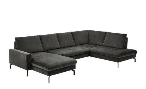 meinSofa Wohnlandschaft aus Mikrofaser Grace | Grau, rechts