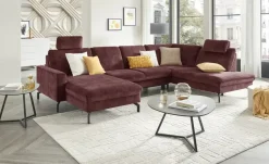 meinSofa Wohnlandschaft aus Mikrofaser Grace | Dunkelrot, rechts