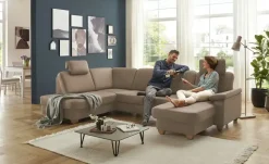 meinSofa Wohnlandschaft  aus Kunstleder Oliver | Braun, links