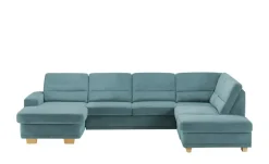 meinSofa Wohnlandschaft aus Mikrofaser Marc | Hellblau, rechts