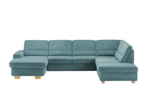 meinSofa Wohnlandschaft aus Mikrofaser Marc | Hellblau, rechts