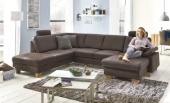 meinSofa Wohnlandschaft  Kunstleder Samu | Moccabraun, links