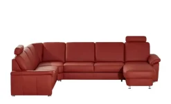meinSofa Wohnlandschaft Leder Carolin | Rot, links