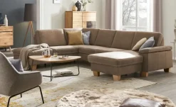 meinSofa Wohnlandschaft Leder Samu | Braun, links