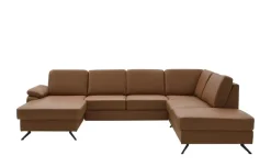 meinSofa Wohnlandschaft mit Sitz- und Rückenbezug aus Leder Kathi | Braun, rechts