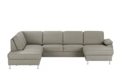 meinSofa Wohnlandschaft mit Sitz- und Rückenbezug aus Leder Kathi | Grau, links