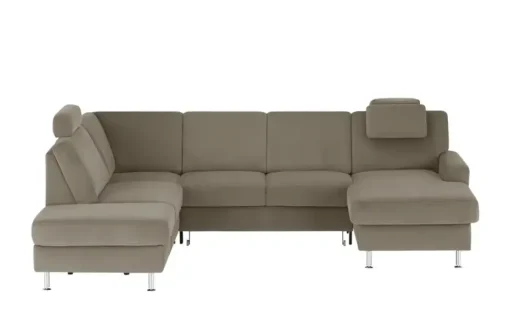 meinSofa Wohnlandschaft Mit verschiedenen Funktionen verfügbar Jana | Steingrau, links