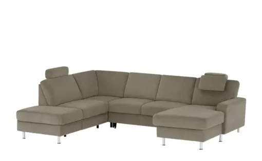 meinSofa Wohnlandschaft Mit verschiedenen Funktionen verfügbar Jana | Steingrau, links
