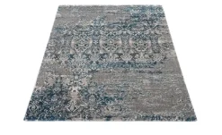 meinTeppich Hochflorteppich Juwel Silenta | Petrol, Grau, 200x290 cm