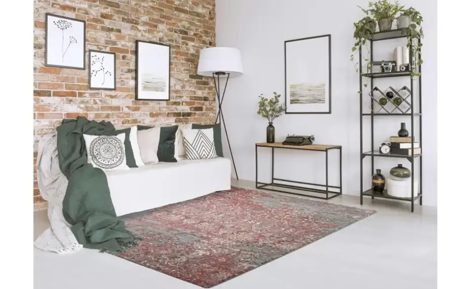 meinTeppich Hochflorteppich Juwel Silenta | Altrosa, Grau, 160x230 cm