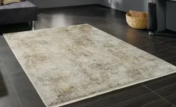 meinTeppich Kurzflorteppich Palermo | Beige, Goldfarben, 120x180 cm