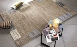 meinTeppich Kurzflorteppich Sofi Star | Beige, Braun, 65x130 cm