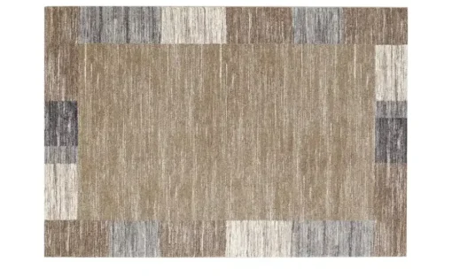 meinTeppich Kurzflorteppich Sofi Star | Beige, Braun, 65x130 cm