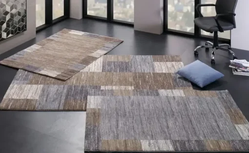 meinTeppich Kurzflorteppich Sofi Star | Beige, Braun, 65x130 cm