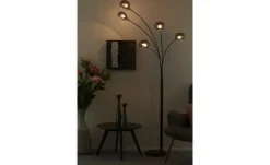Meisterleuchten Bogenleuchte, 5-flammig, schwarz / Rauchglas