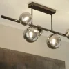 Meisterleuchten Deckenleuchte, 5-flg. schwarzchrom/Rauchglas