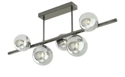 Meisterleuchten Deckenleuchte, 5-flg. schwarzchrom/Rauchglas