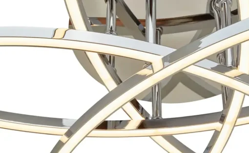 Meisterleuchten LED- Deckenleuchte, 5-flammig, chrom, geschwungene Stäbe