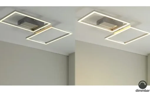 Meisterleuchten LED-Deckenleuchte, 2-flammig chrom mit Fernbedienung | silberfarben, matt