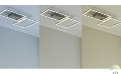 Meisterleuchten LED-Deckenleuchte, 2-flammig chrom mit Fernbedienung | silberfarben, matt