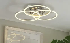 Meisterleuchten LED-Deckenleuchte, Alu-gebürstet, Kreise