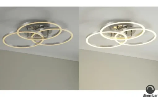 Meisterleuchten LED-Deckenleuchte, Alu-gebürstet, Kreise