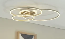 Meisterleuchten LED-Deckenleuchte, 3 Ringe, alufarben | Aluminiumgrau, matt