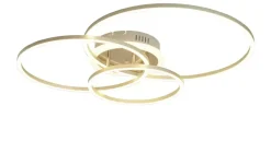 Meisterleuchten LED-Deckenleuchte, 3 Ringe, alufarben | Aluminiumgrau, matt