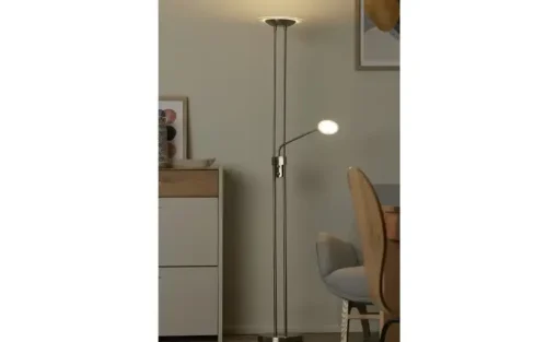 Meisterleuchten LED-Deckenfluter, 2-flammig, Nickel matt