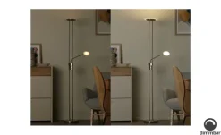 Meisterleuchten LED-Deckenfluter, 2-flammig, Nickel matt